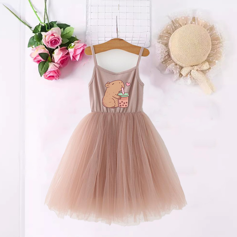 Baby Products For Summer - Capybara Girls Dresses Anime Printed Cute