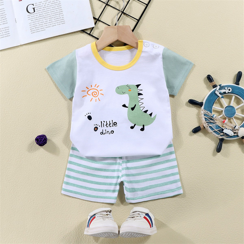 Cotton Tees+Shorts 2-piece Tra - Baby Products For Summer 评论和价格